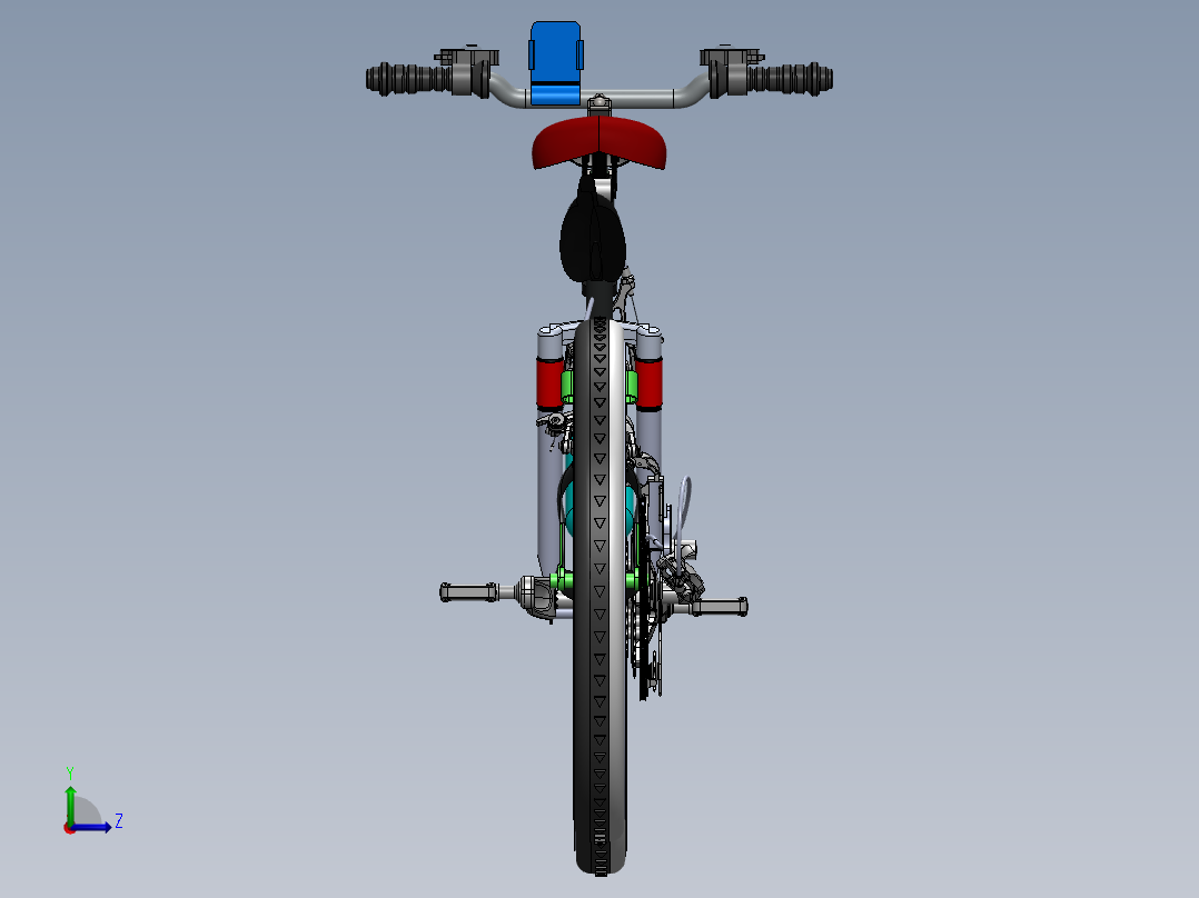 减震越野自行车三维左视图