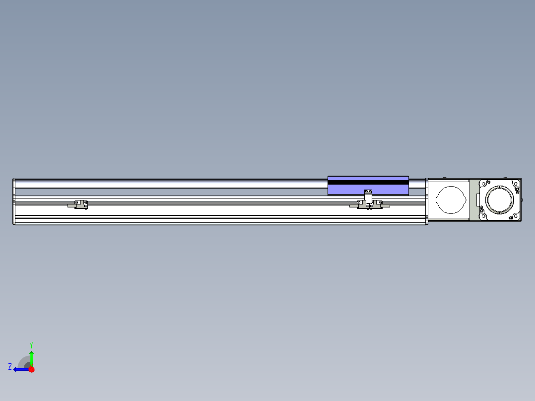 同步带滑台-半封闭B17H-L50-S550-L-P75-D3右视图