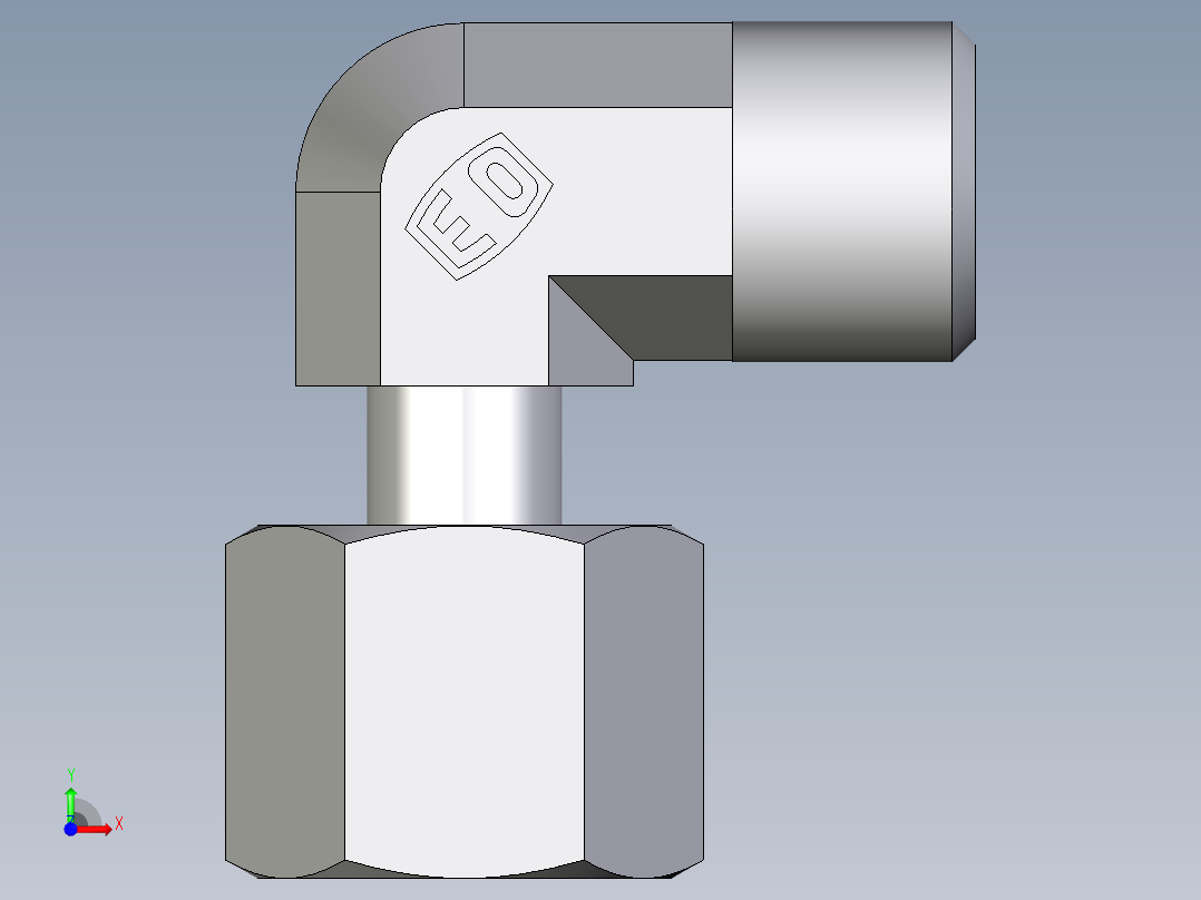 卡套式工业通用硬管接头EO_Standpipe_elbow_EVW08LOMDCF前视图