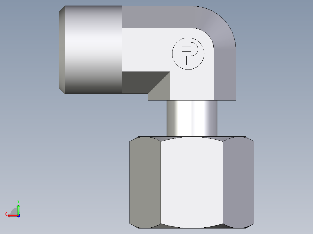 卡套式工业通用硬管接头EO_Standpipe_elbow_EVW08LOMDCF后视图