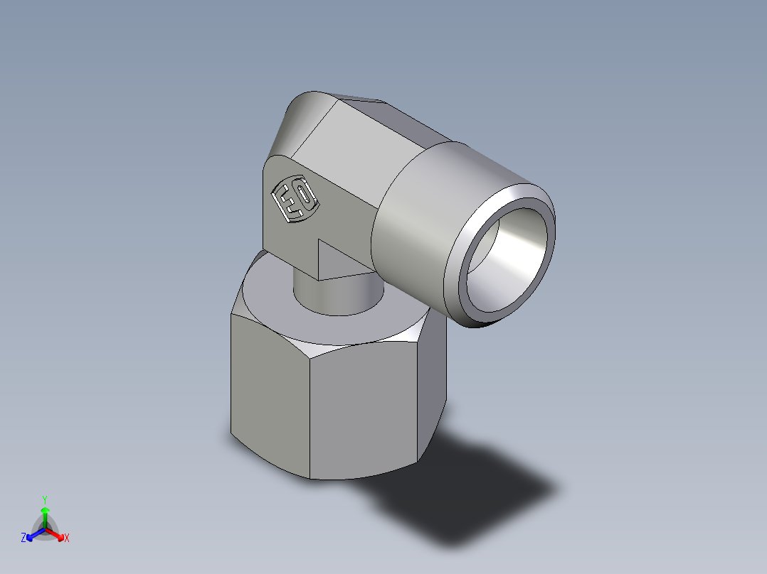 卡套式工业通用硬管接头EO_Standpipe_elbow_EVW08LOMDCF正等轴测图