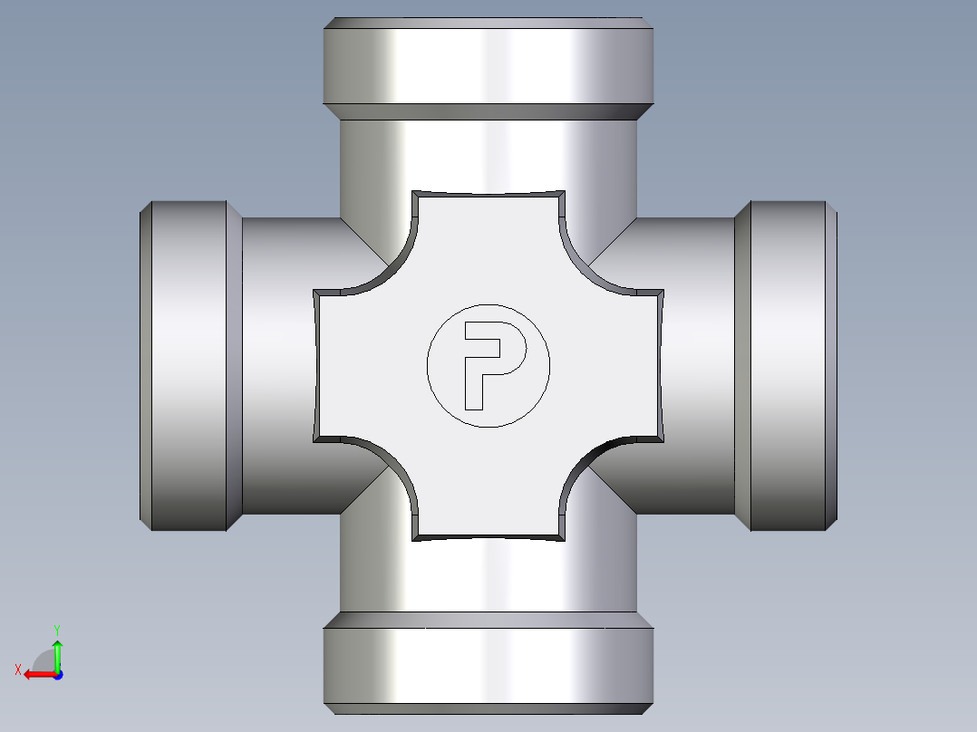 卡套式工业通用硬管接头EO_Union_cross_K28LCFX后视图