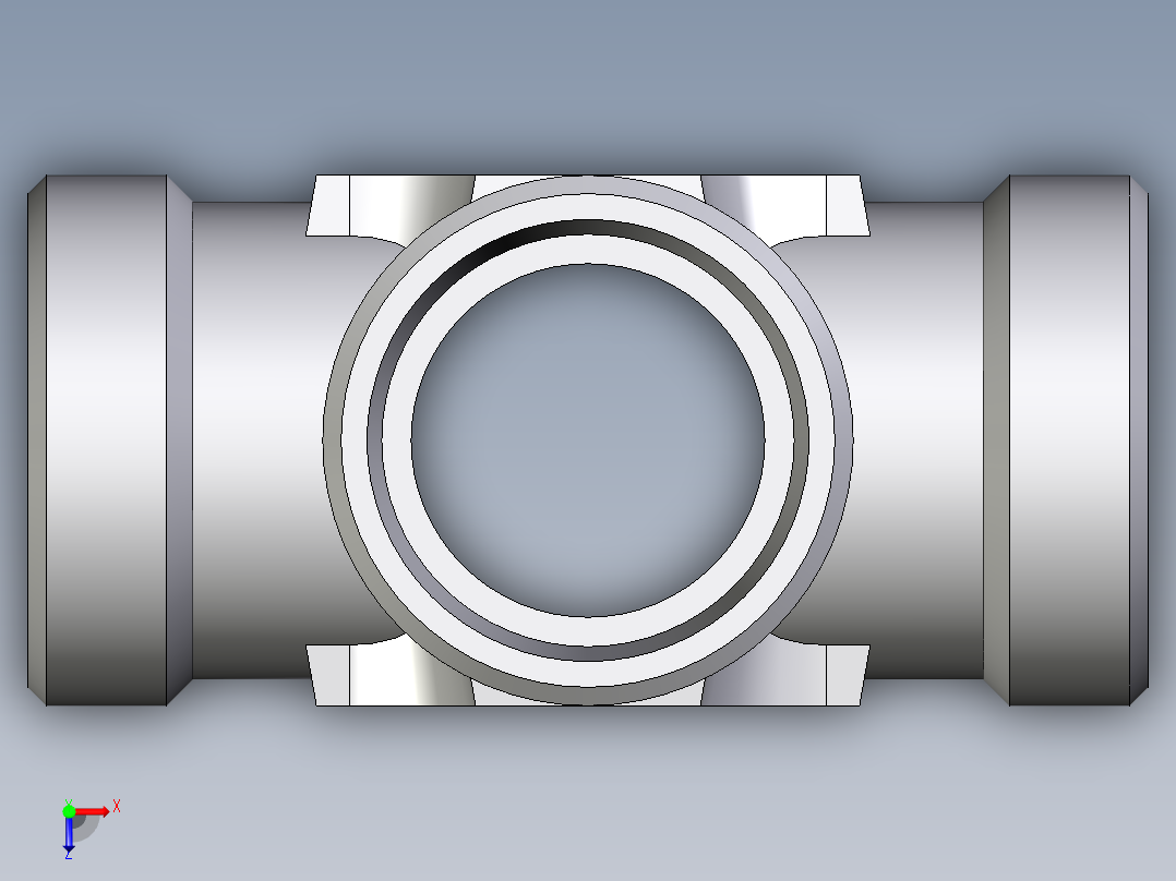 卡套式工业通用硬管接头EO_Union_cross_K28LCFX俯视图