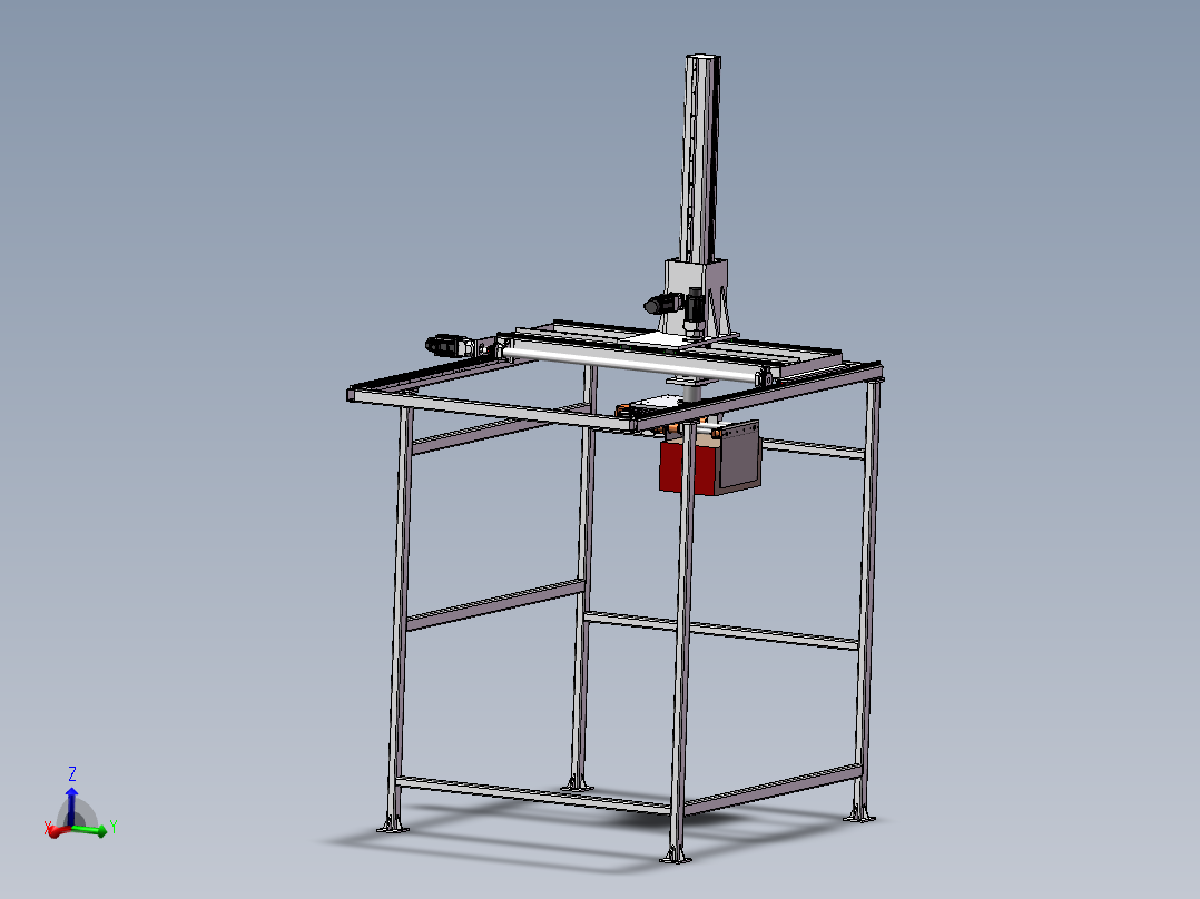 三轴桁架机械手3d图纸 纸箱夹爪机器人 齿轮传动龙门机械手3d模型