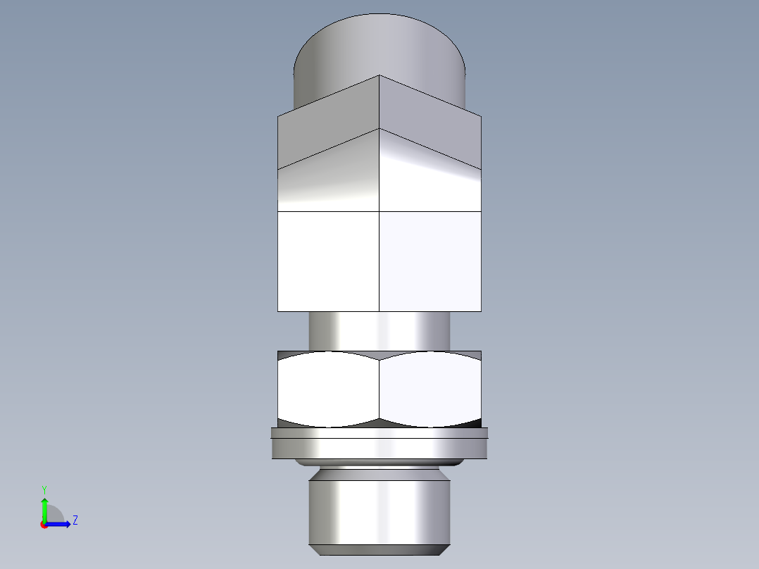 卡套式工业通用硬管接头EO_Adjustable_locknut_45_deg_elbow_VEE08SROMDCF左视图