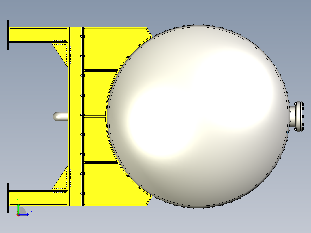 水箱冷却冷却罐左视图