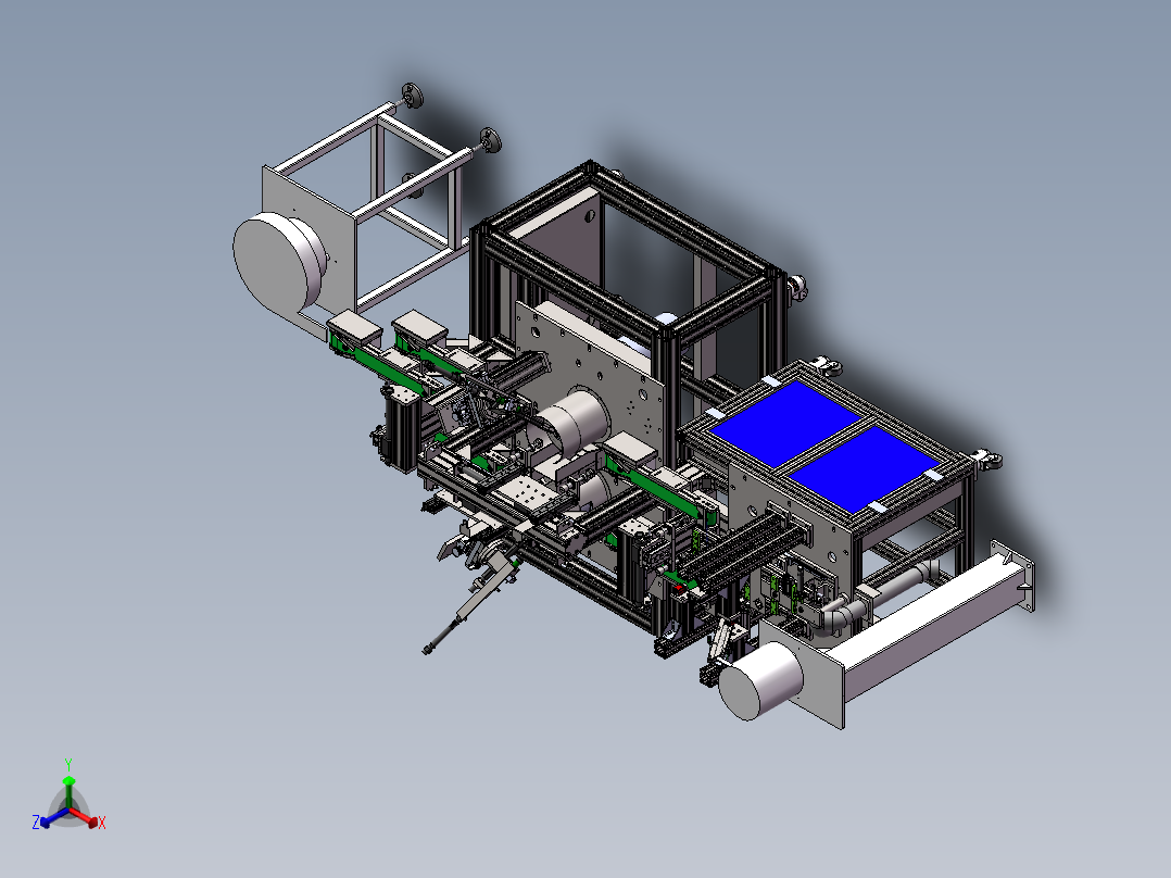 全自动车边机+上弹簧+相机检测正等轴测图