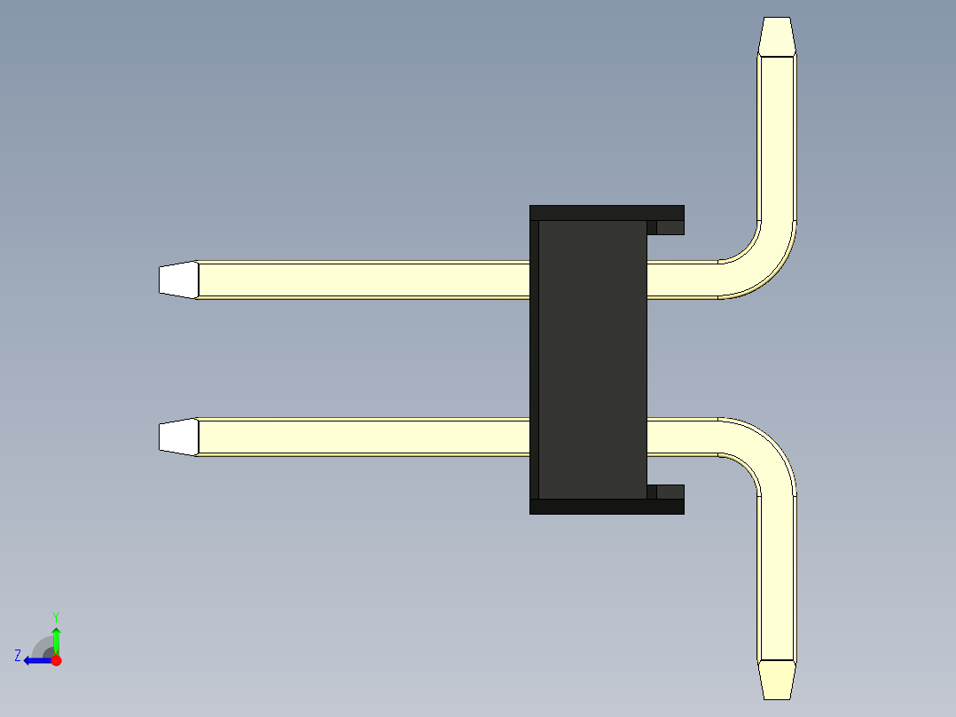 彩色公排针 100mil 2.54mm 系列-DS1022_black_10p_100mil_TypeSMT_rev1.0右视图