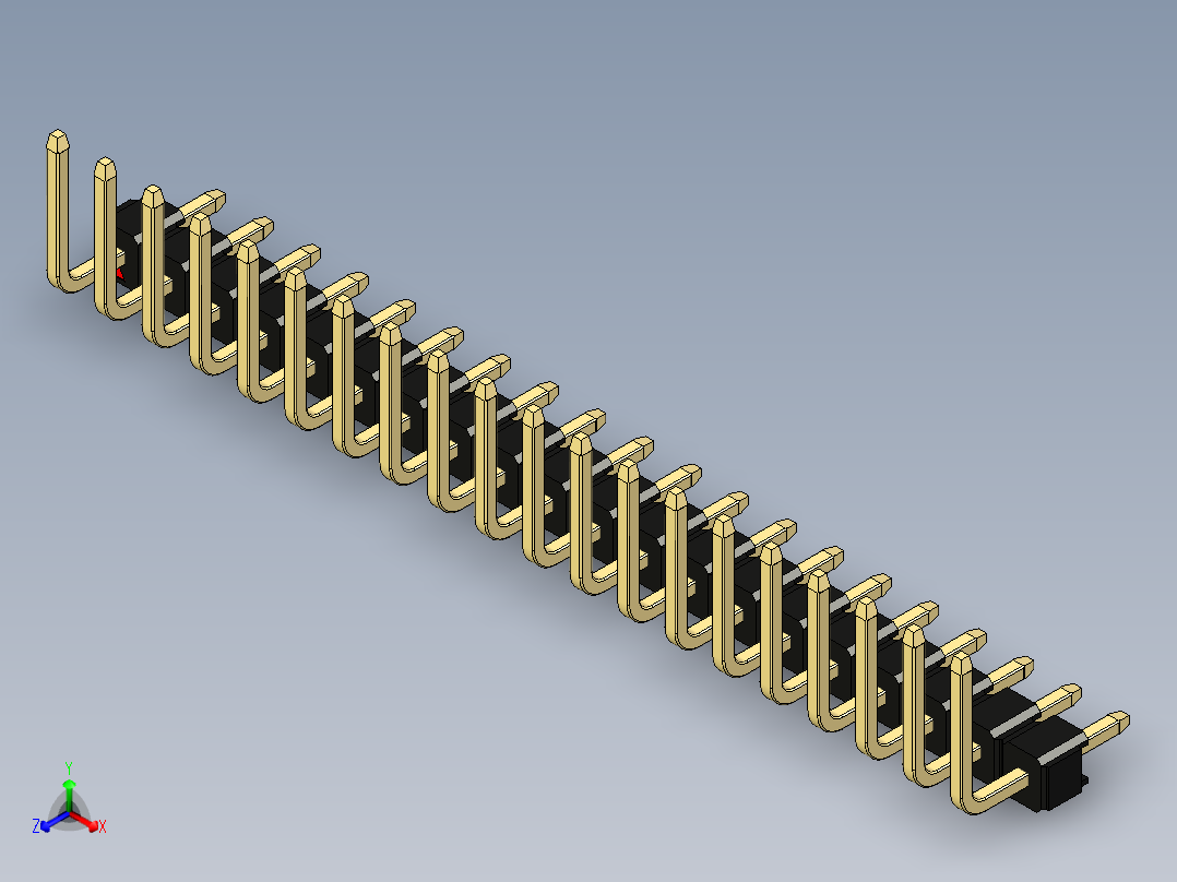 彩色公排针 100mil 2.54mm 系列-DS1022_black_20p_100mil_TypeU_rev1.0
