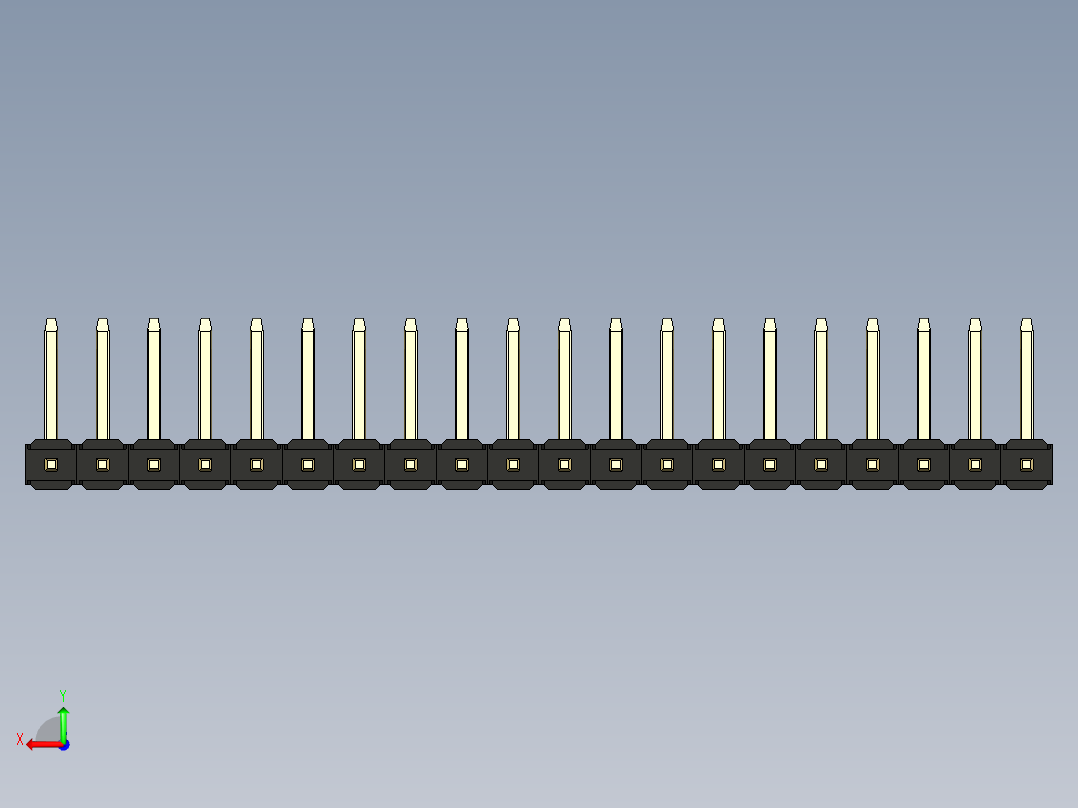 彩色公排针 100mil 2.54mm 系列-DS1022_black_20p_100mil_TypeU_rev1.0后视图
