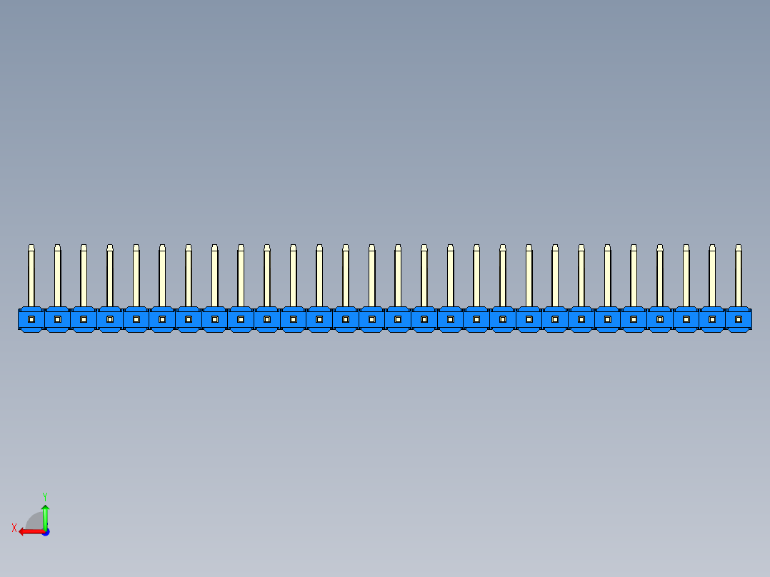 彩色公排针 100mil 2.54mm 系列-DS1022_blue_28p_100mil_TypeU_rev1.0后视图