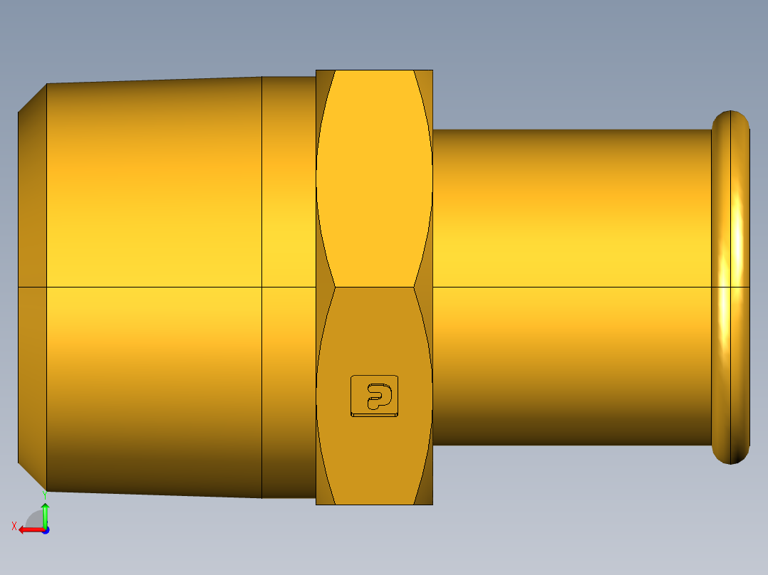 倒齿式工业管接头Beaded Hose Barb to male pipe 68HB-16-16后视图