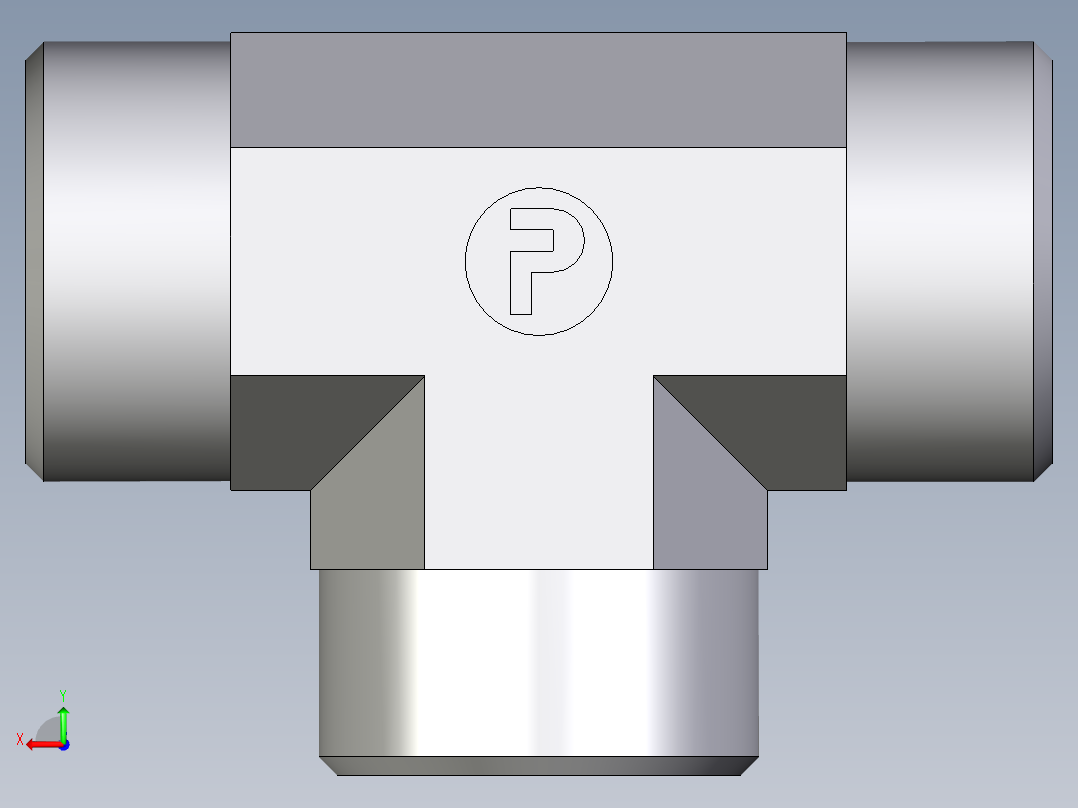 卡套式工业通用硬管接头EO_Union_tee_T22LCFX后视图