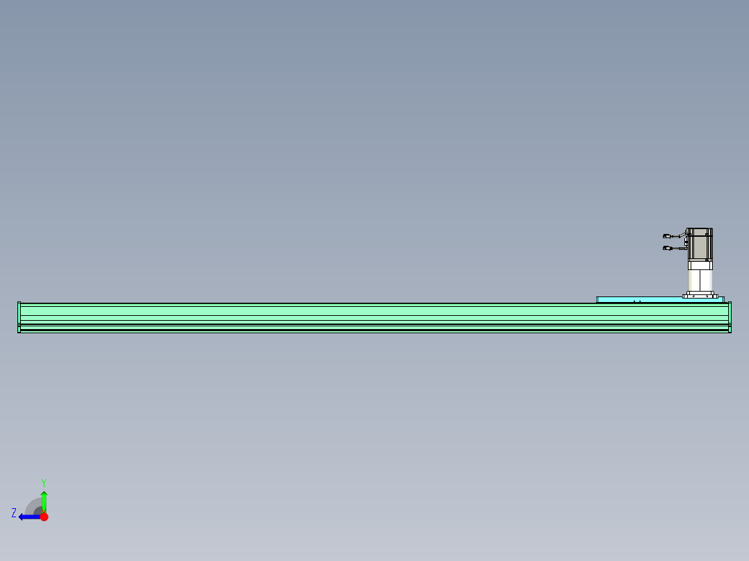 东锦齿条传动DH270G-L167-S1900-BU-减速机+750W右视图