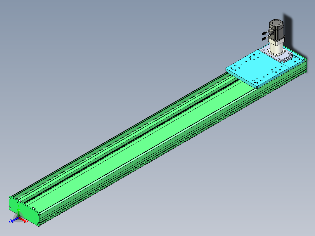 东锦齿条传动DH270G-L167-S1900-BU-减速机+750W正等轴测图
