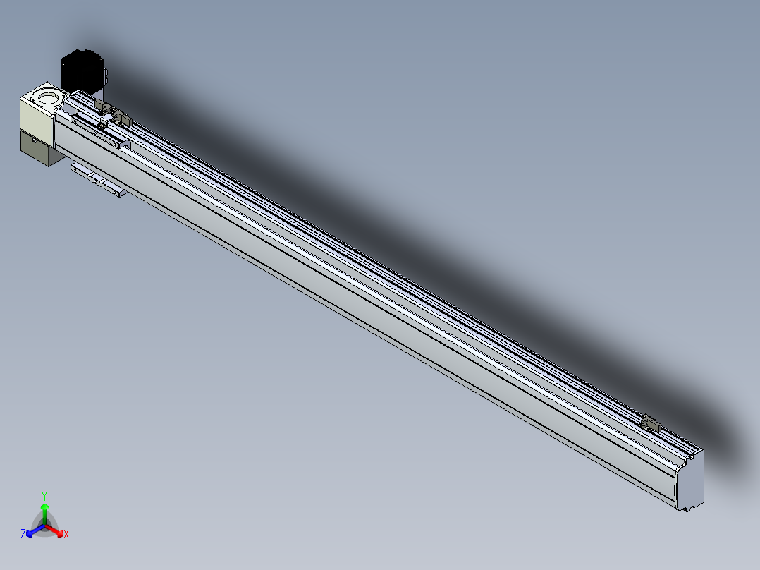 同步带滑台-半封闭B10H-L45-S1200-LD-P40-D3正等轴测图