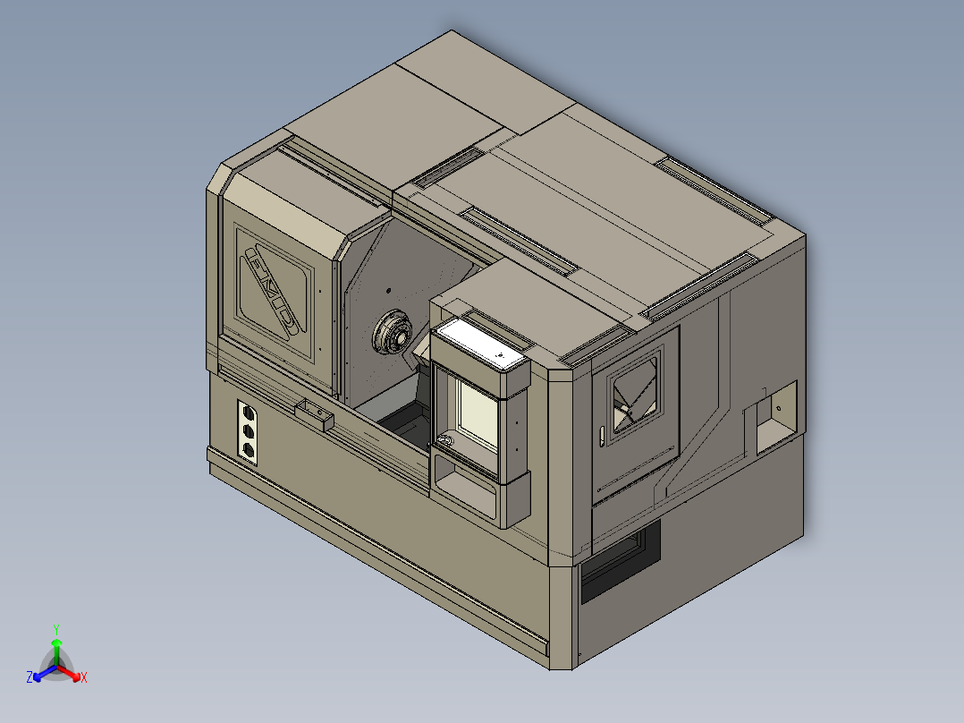 斜床身数控<span style='color: red'>机床</span>全套3D图纸 非标自动化机械三维