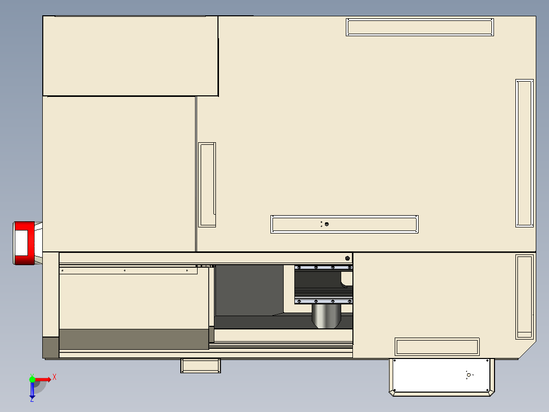 斜床身数控机床全套3D图纸 非标自动化机械三维俯视图