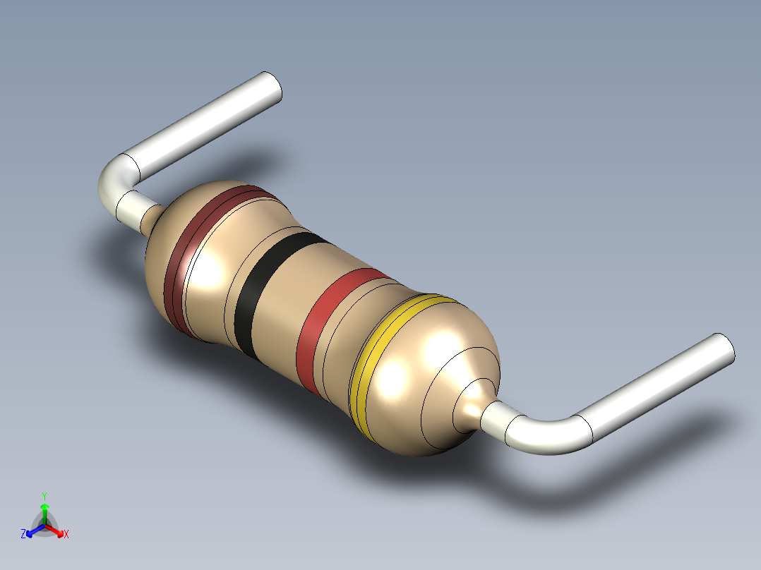 无源元件封装-RES-0.25W-H-CF正等轴测图