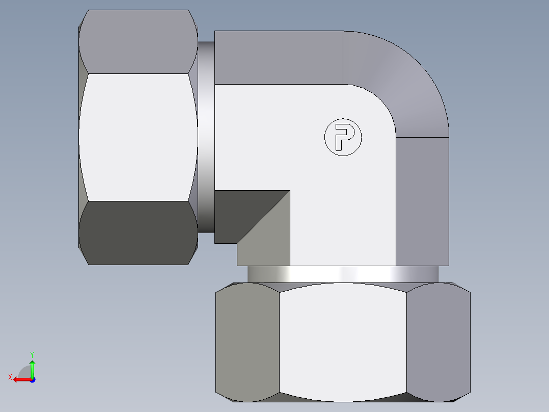 卡套式工业通用硬管接头EO_Union_elbow_W38S71后视图