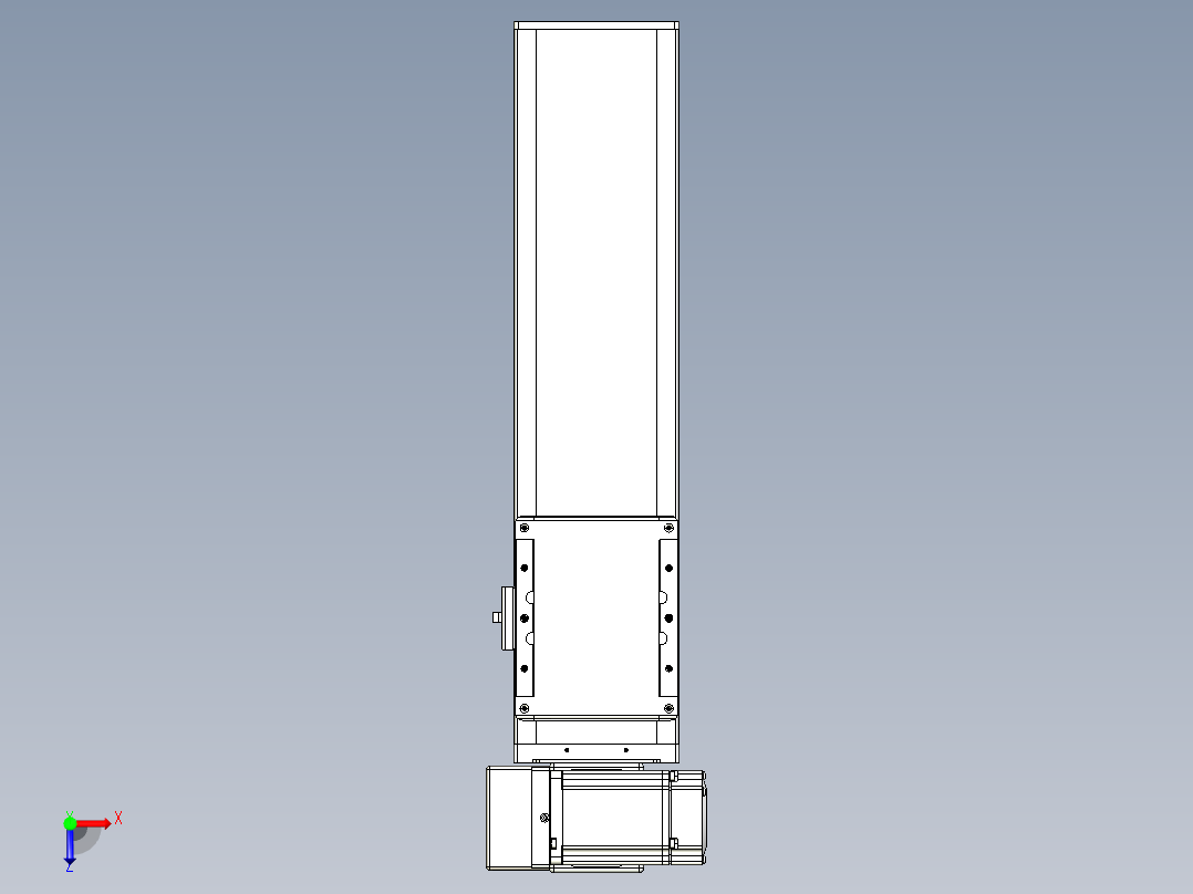 同步带全封闭直线模组TPA-HCB-105D-90-L250-LU-C-P20-N3俯视图