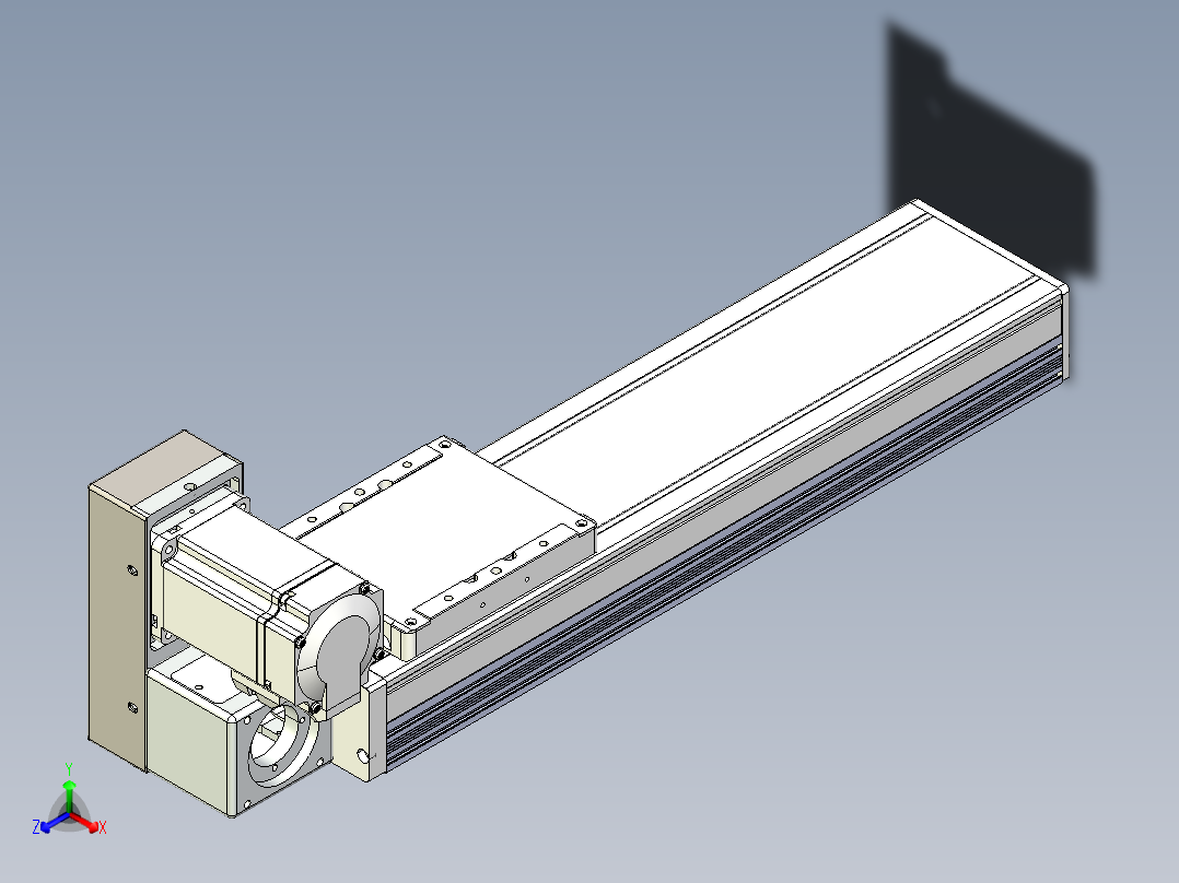 同步带全封闭直线模组TPA-HCB-105D-90-L250-LU-C-P20-N3正等轴测图