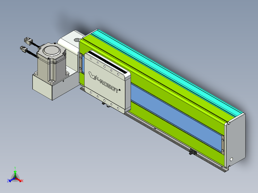 威洛博VBC同步带传动一无尘环境VBC17-L45-S350-BLU-ZP75-C3正等轴测图