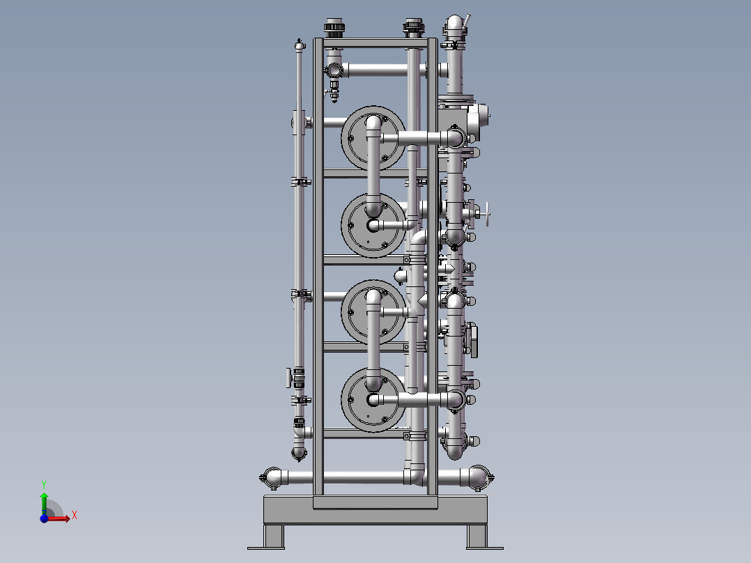 反渗透水处理系统模组前视图