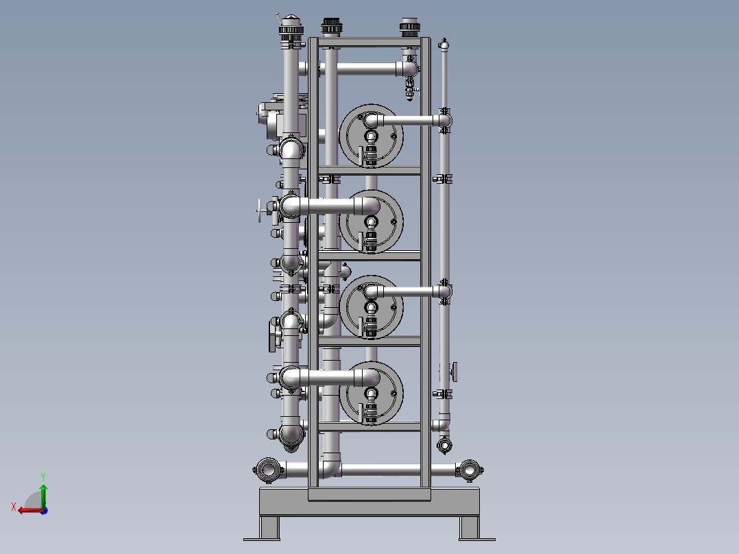 反渗透水处理系统模组后视图