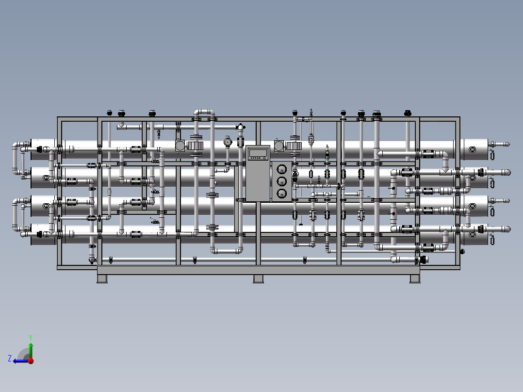 反渗透水处理系统模组右视图