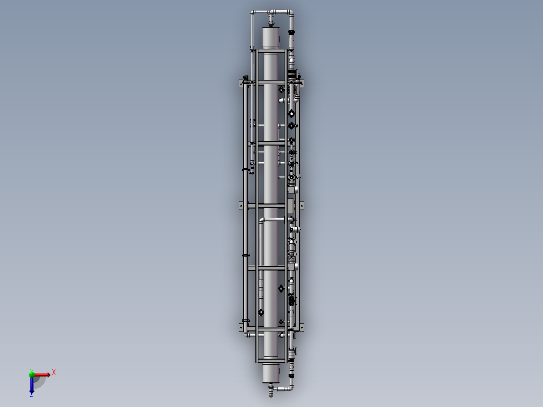 反渗透水处理系统模组俯视图