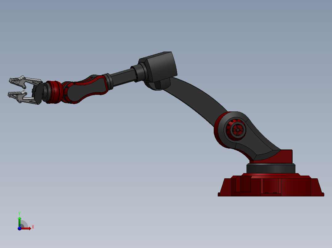 简易机械臂3D数模图纸 Solidworks设计前视图