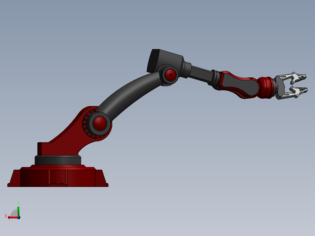 简易机械臂3D数模图纸 Solidworks设计后视图