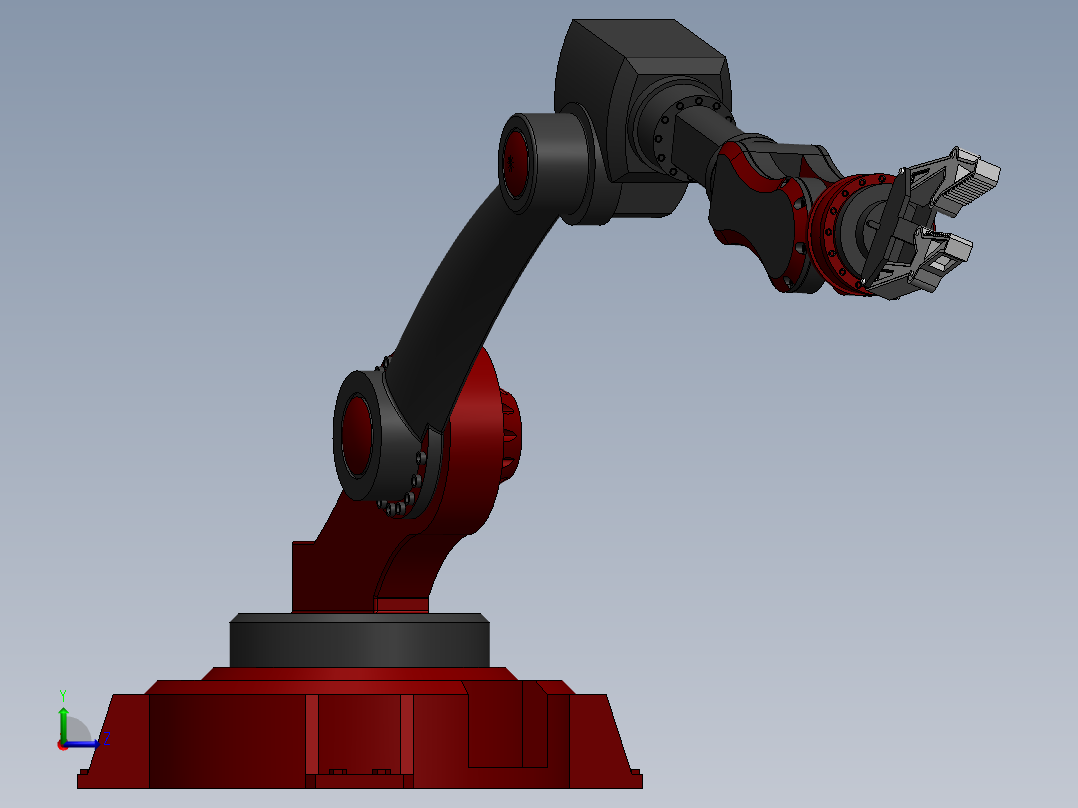 简易机械臂3D数模图纸 Solidworks设计左视图