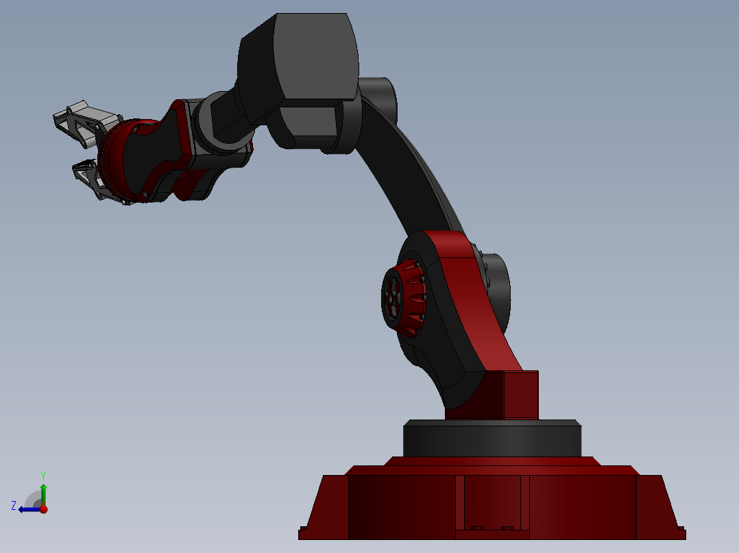 简易机械臂3D数模图纸 Solidworks设计右视图
