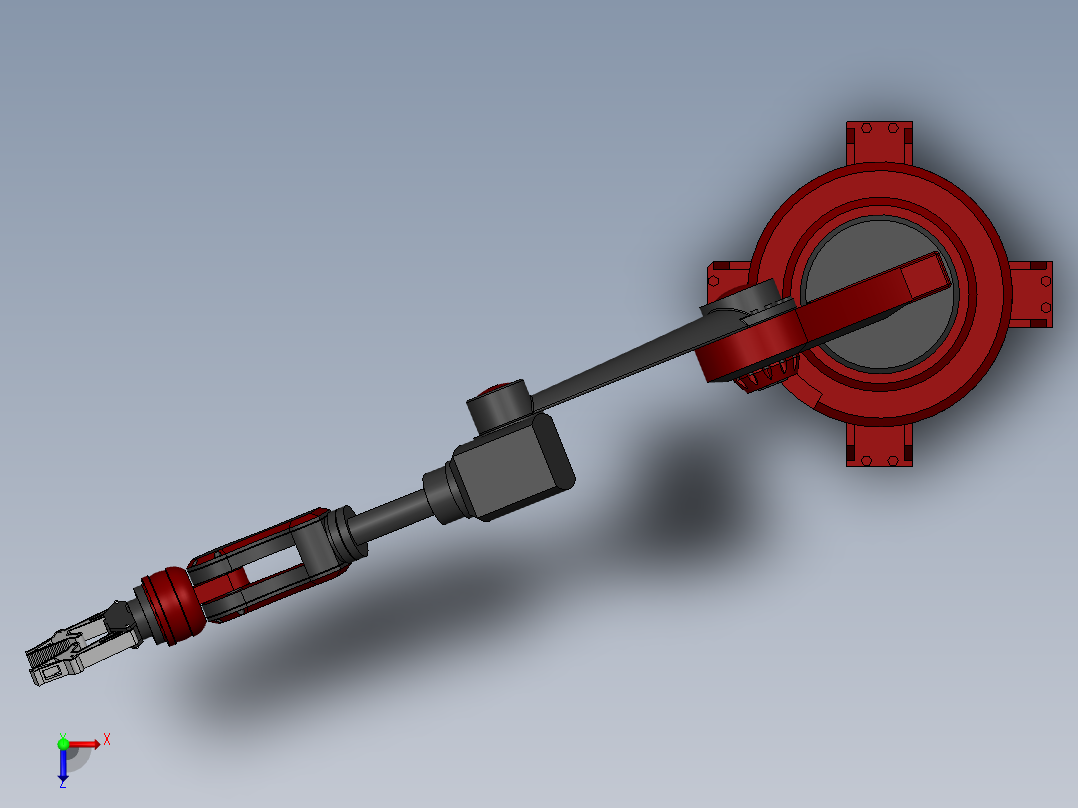 简易机械臂3D数模图纸 Solidworks设计俯视图