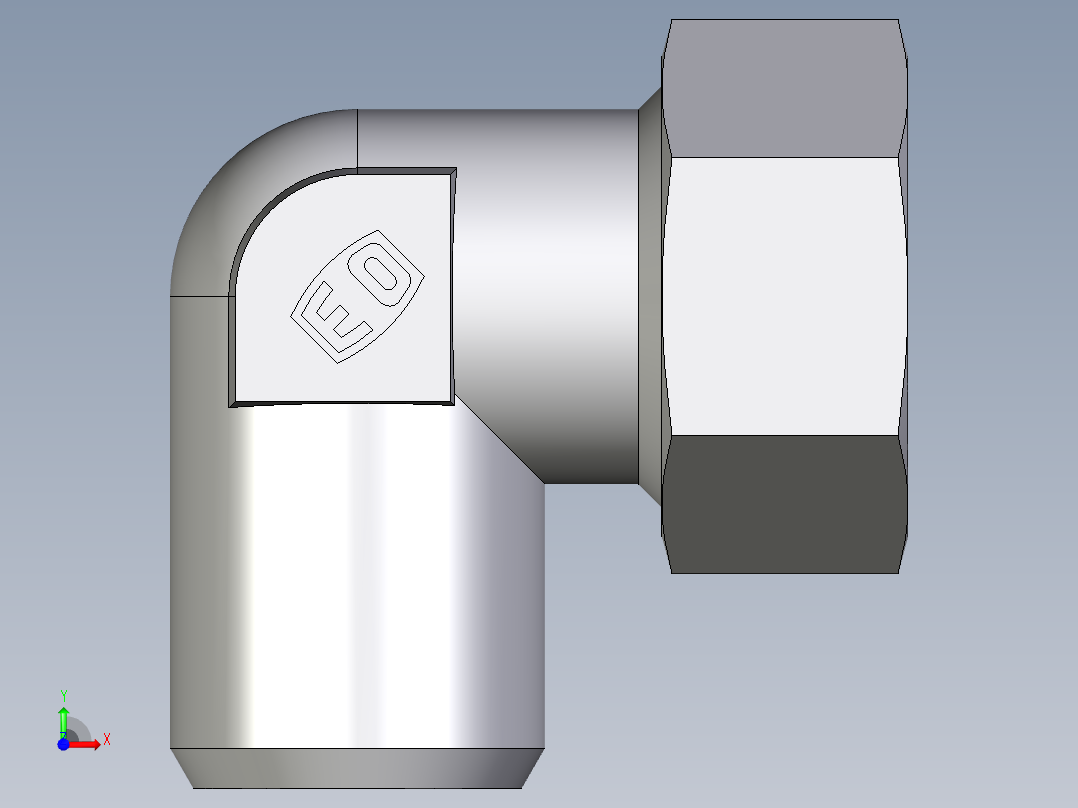 卡套式工业通用硬管接头EO_Weld_elbown_WAS28ZL前视图