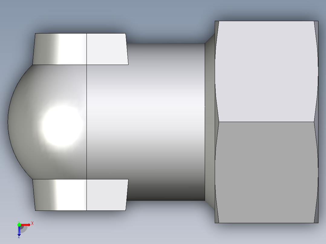 卡套式工业通用硬管接头EO_Weld_elbown_WAS28ZL俯视图