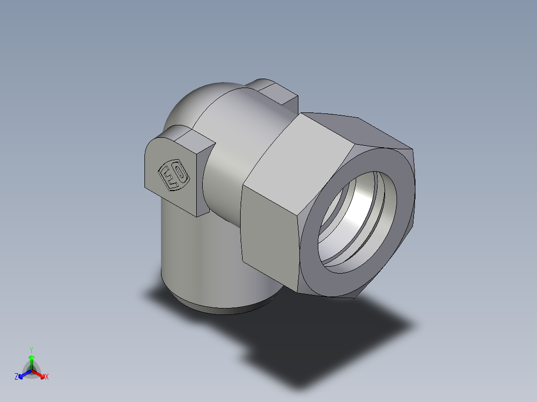 卡套式工业通用硬管接头EO_Weld_elbown_WAS28ZL正等轴测图
