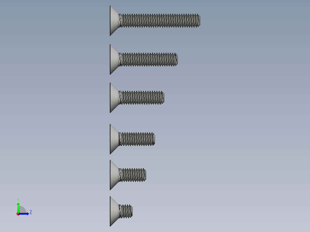 内六角螺栓-M3 Set_CSK Allen Bolt左视图