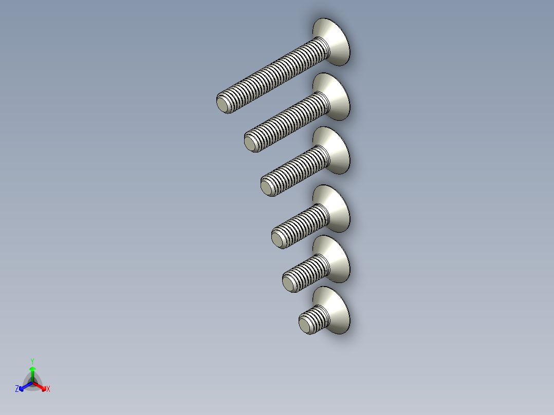内六角螺栓-M3 Set_CSK Allen Bolt正等轴测图