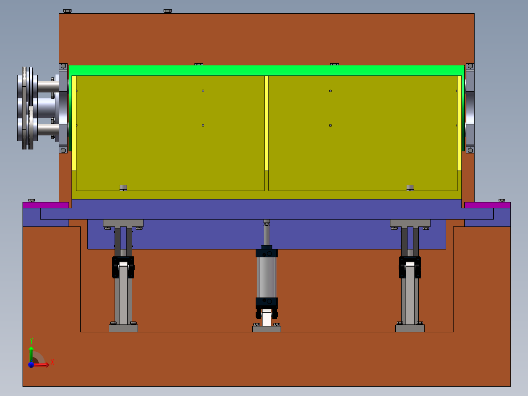 竹材旋切机SW三维图==1323642==300前视图