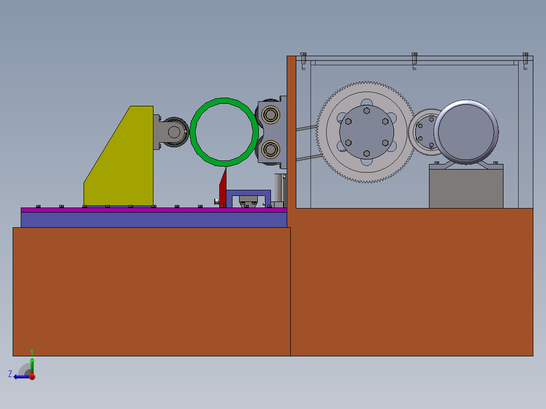 竹材旋切机SW三维图==1323642==300右视图