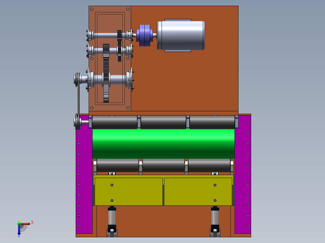 竹材旋切机SW三维图==1323642==300俯视图