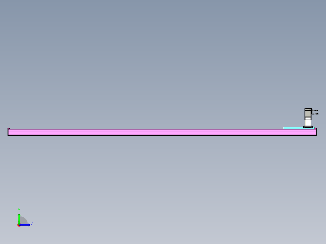 东锦齿条传动DH210G-L167-S3350-BU-减速机+P750W左视图