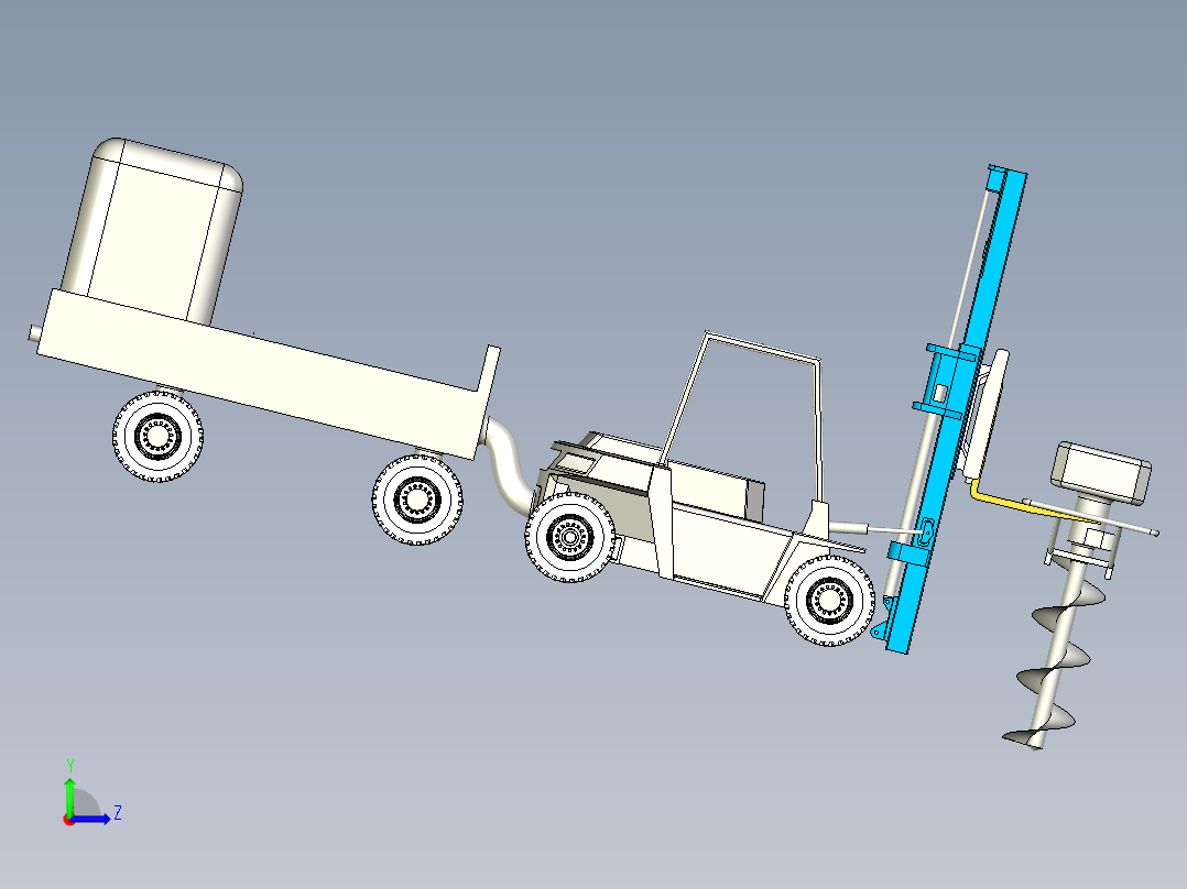 一体化植树机左视图