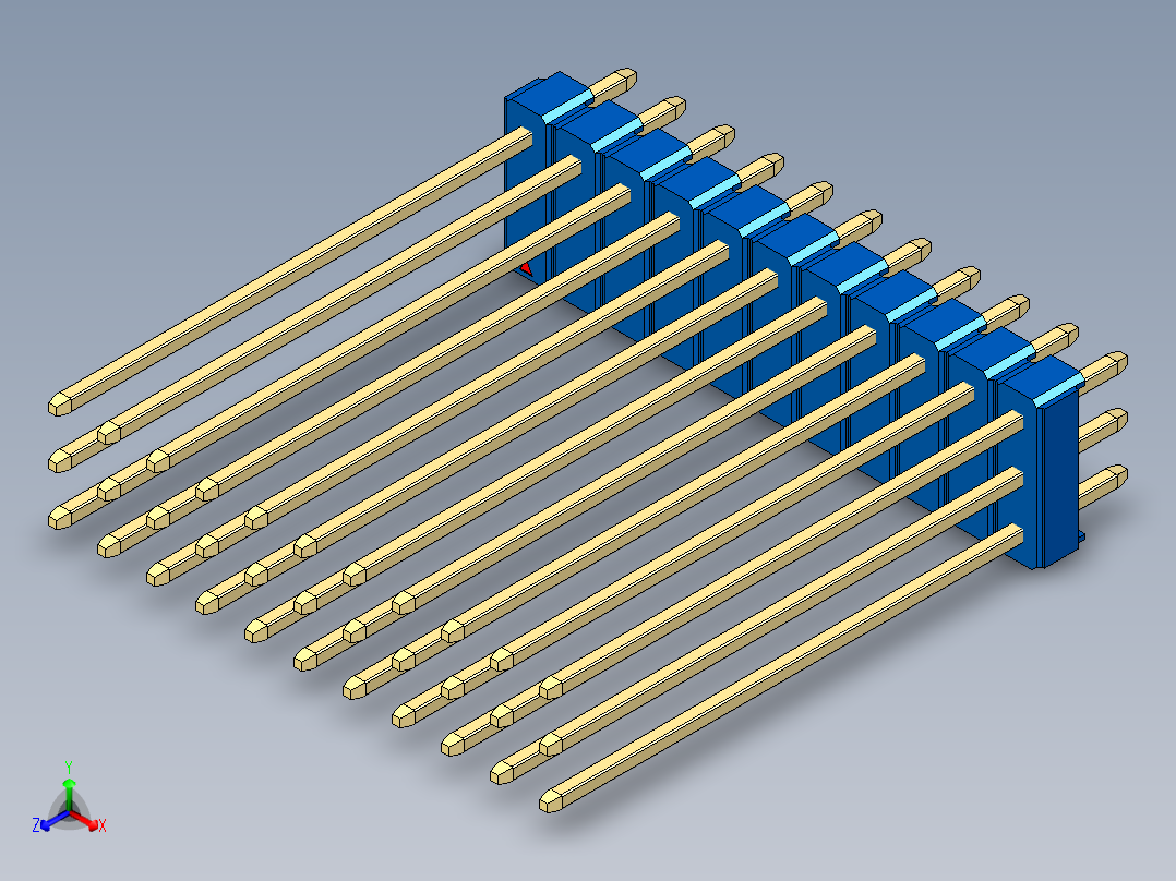 彩色公头100mil（2.54mm）系列-DS1021_blue_3x11p_100mil_Type43_rev1.0