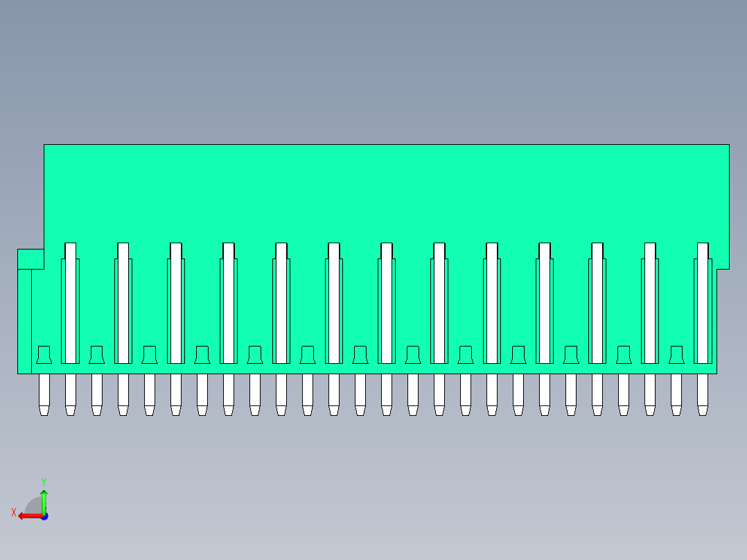 DEGSON 2EDG 系列 5.08mm 可插拔接线端子组-2EDGVT-5.08-26P-14-00AH后视图