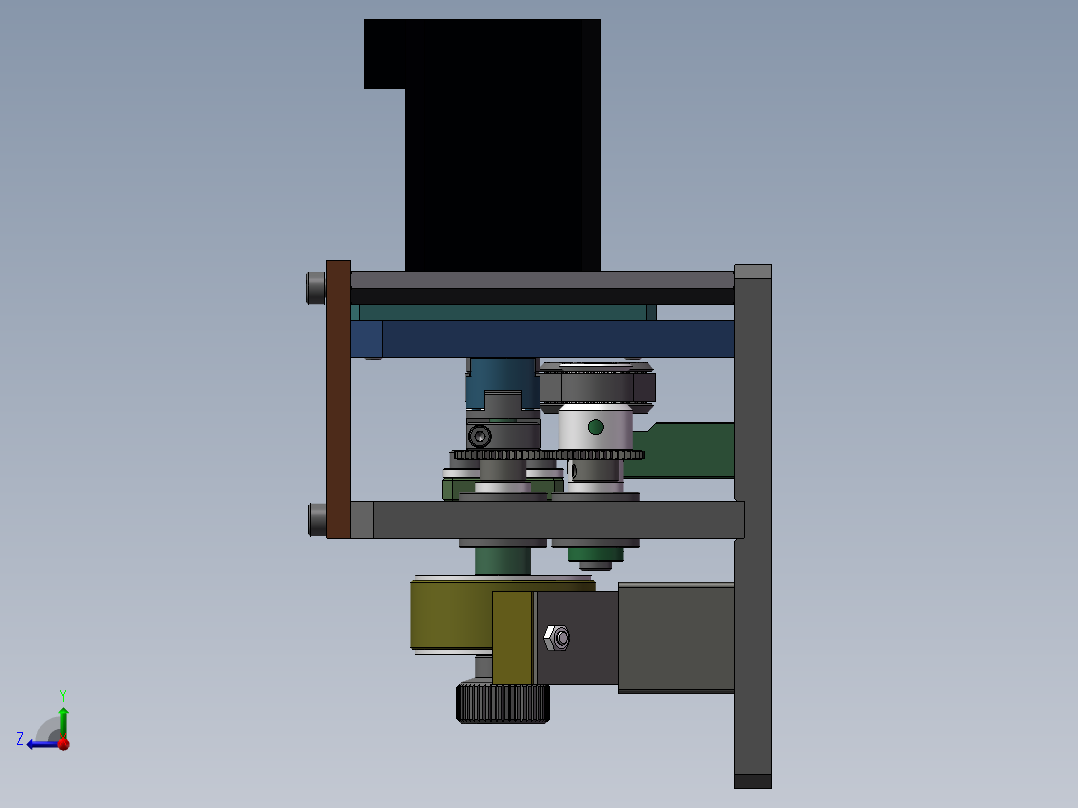 一组海绵清洁机构右视图