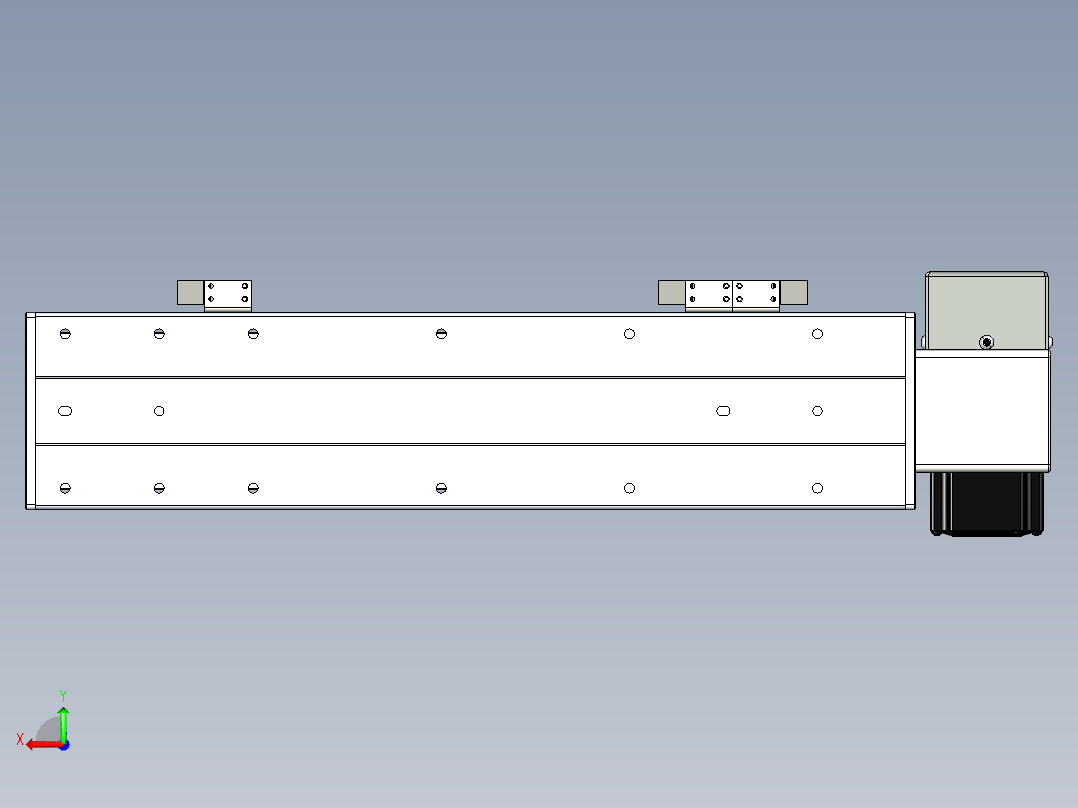 同步带滑台-半封闭B10H-L45-S250-RU-P40-D3后视图